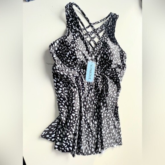 Yonique Tankini Tops for Women No Bottom Flowy Bathing Suit V Neck Swim Top S. - Picture 6 of 11